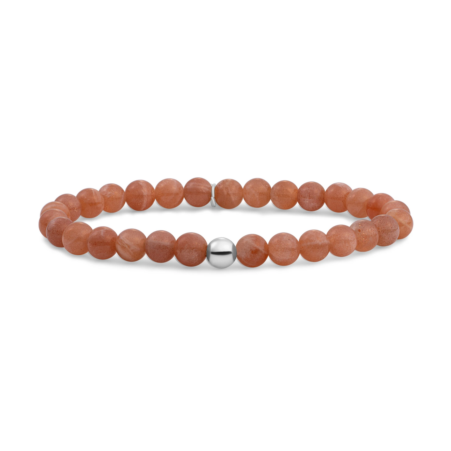 Bracelet | Sunstone Saturn large - Silver - 6mm