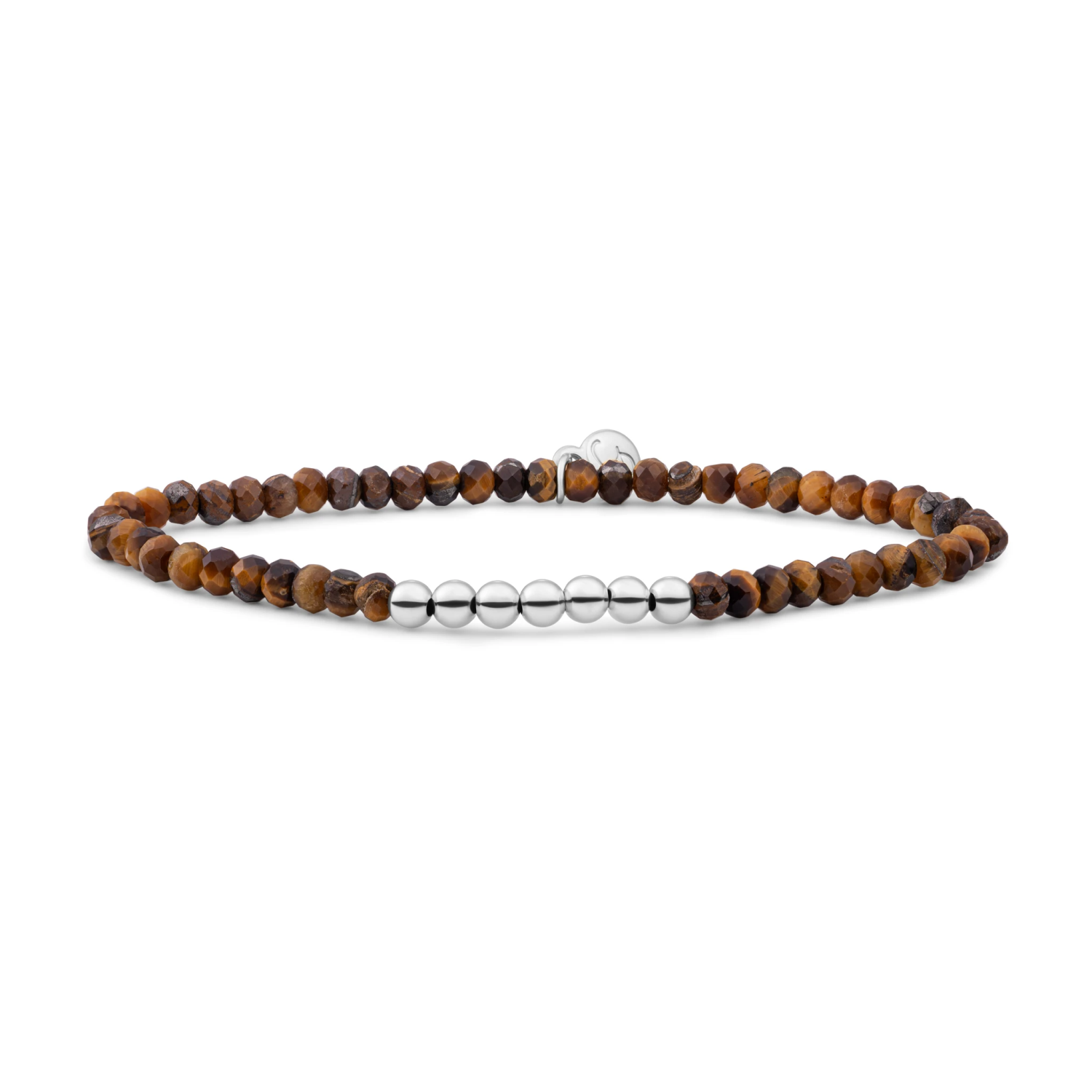 Bracelet | Tiger Eye 4mm Reverse Universe - Silver