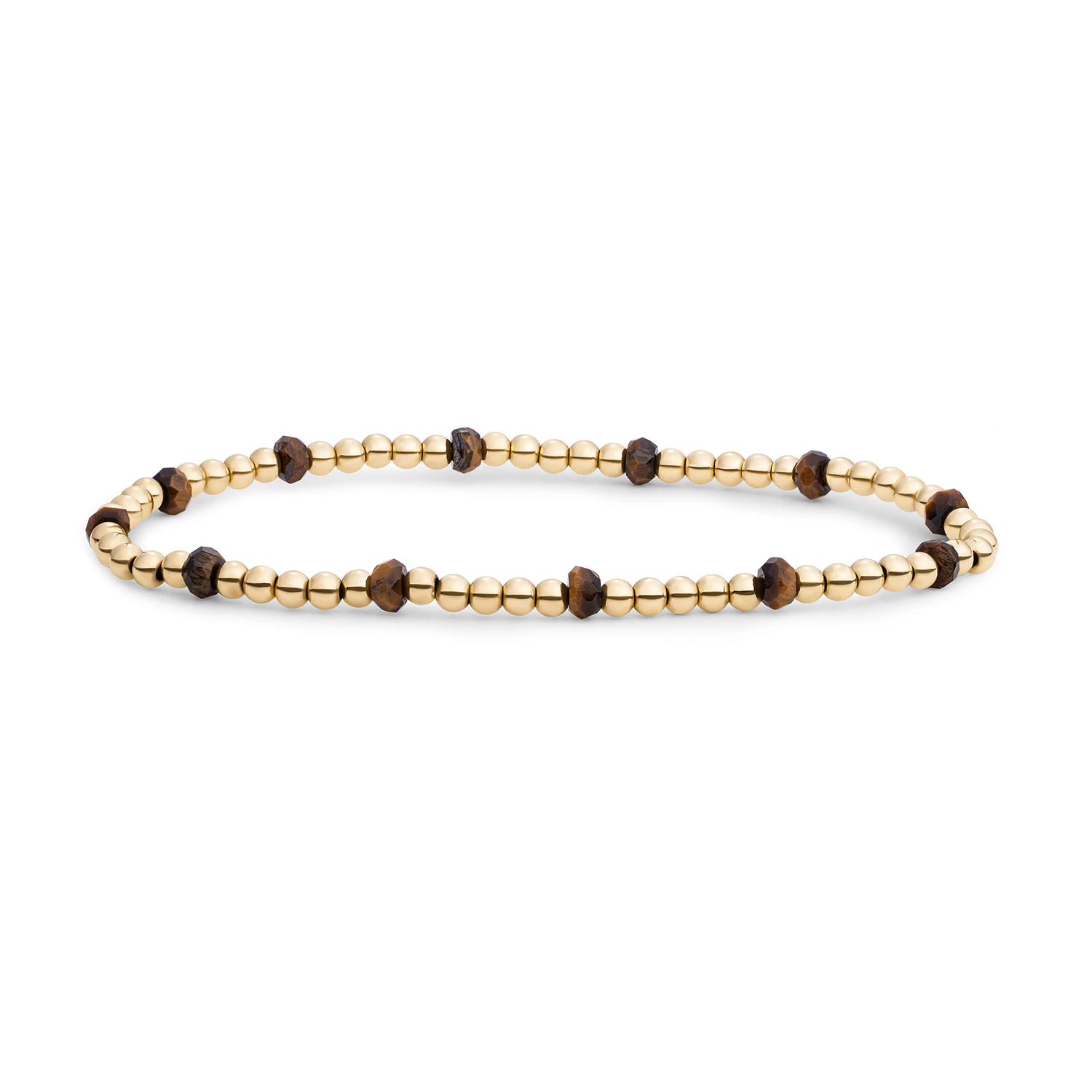 Bracelet | Tiger Eye Reverse Roundel - Gold