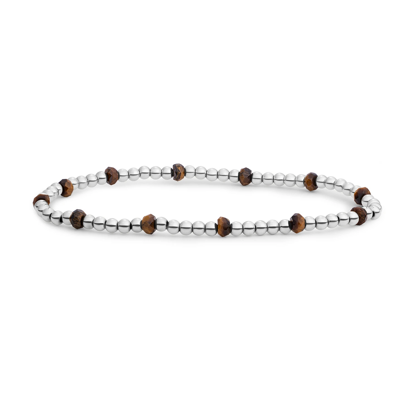 Bracelet | Tiger Eye Reverse Roundel - Silver