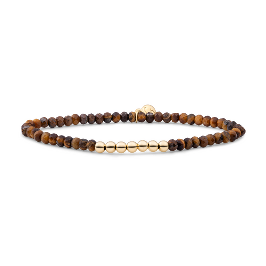 Bracelet | Tiger Eye Reverse Universe - Gold - 4mm
