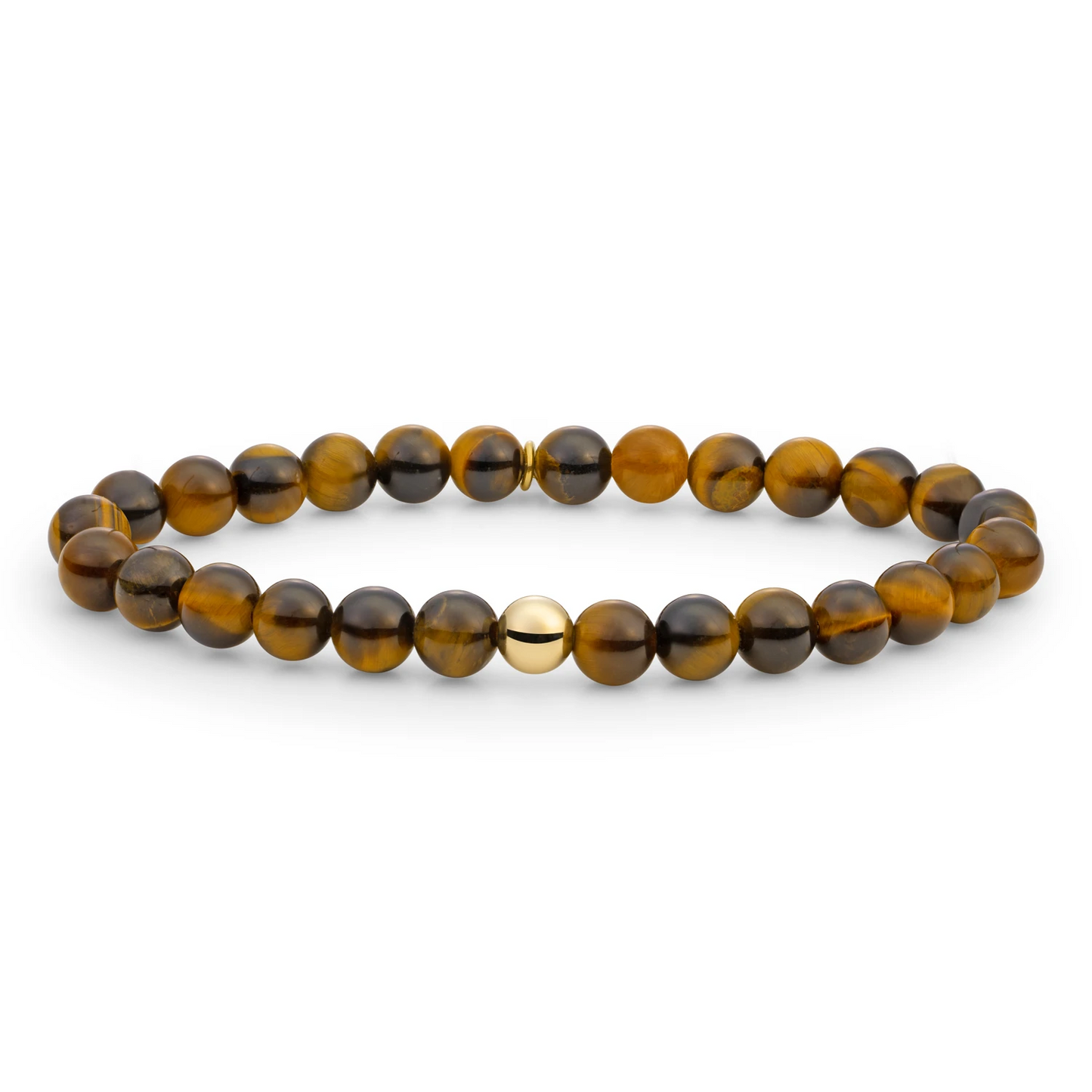 Bracelet | Tiger Eye Saturn large - Gold - 6mm