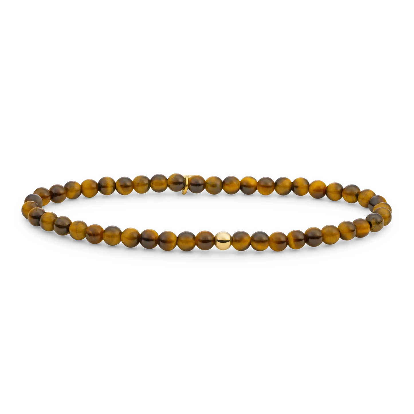Bracelet | Tiger Eye Saturn small - Gold - 4mm