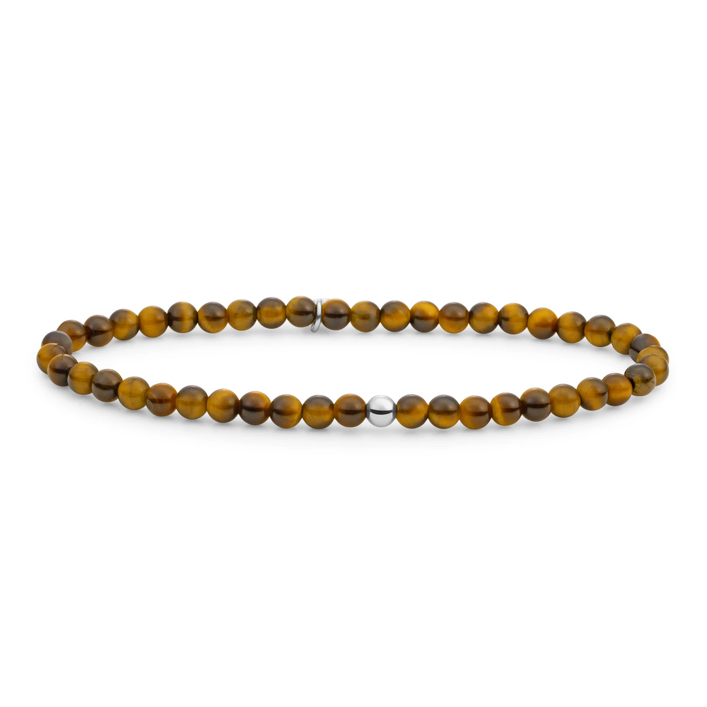 Bracelet | Tiger Eye Saturn small - Silver - 4mm