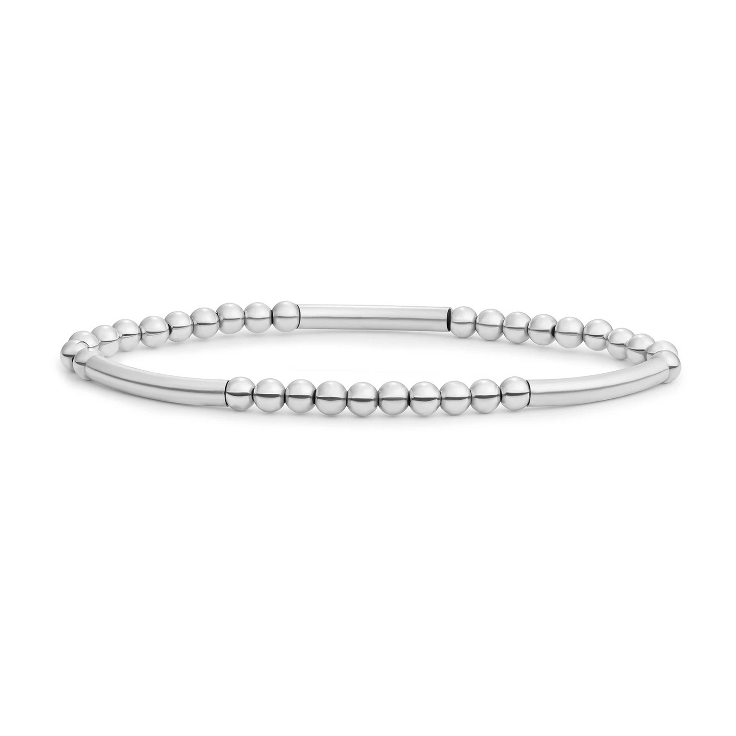 Bracelet | Tube Mix - Silver - 4mm