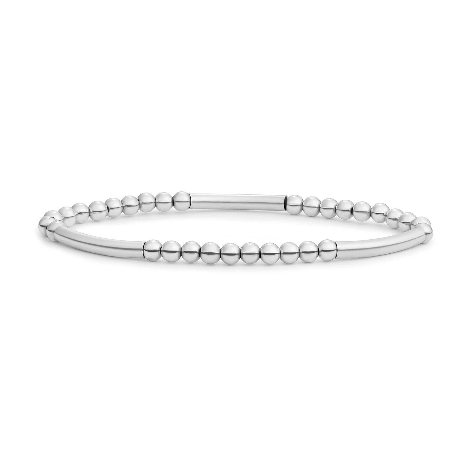 Bracelet | Tube Mix - Silver - 4mm