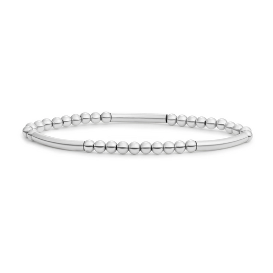 Bracelet | Tube Mix - Silver - 4mm