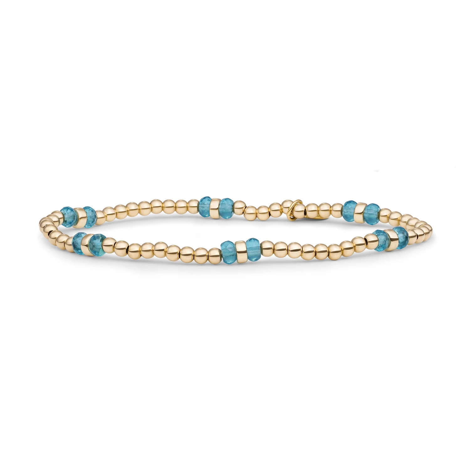 Bracelet | Turquoise Quartz Double Reverse Roundel - Gold