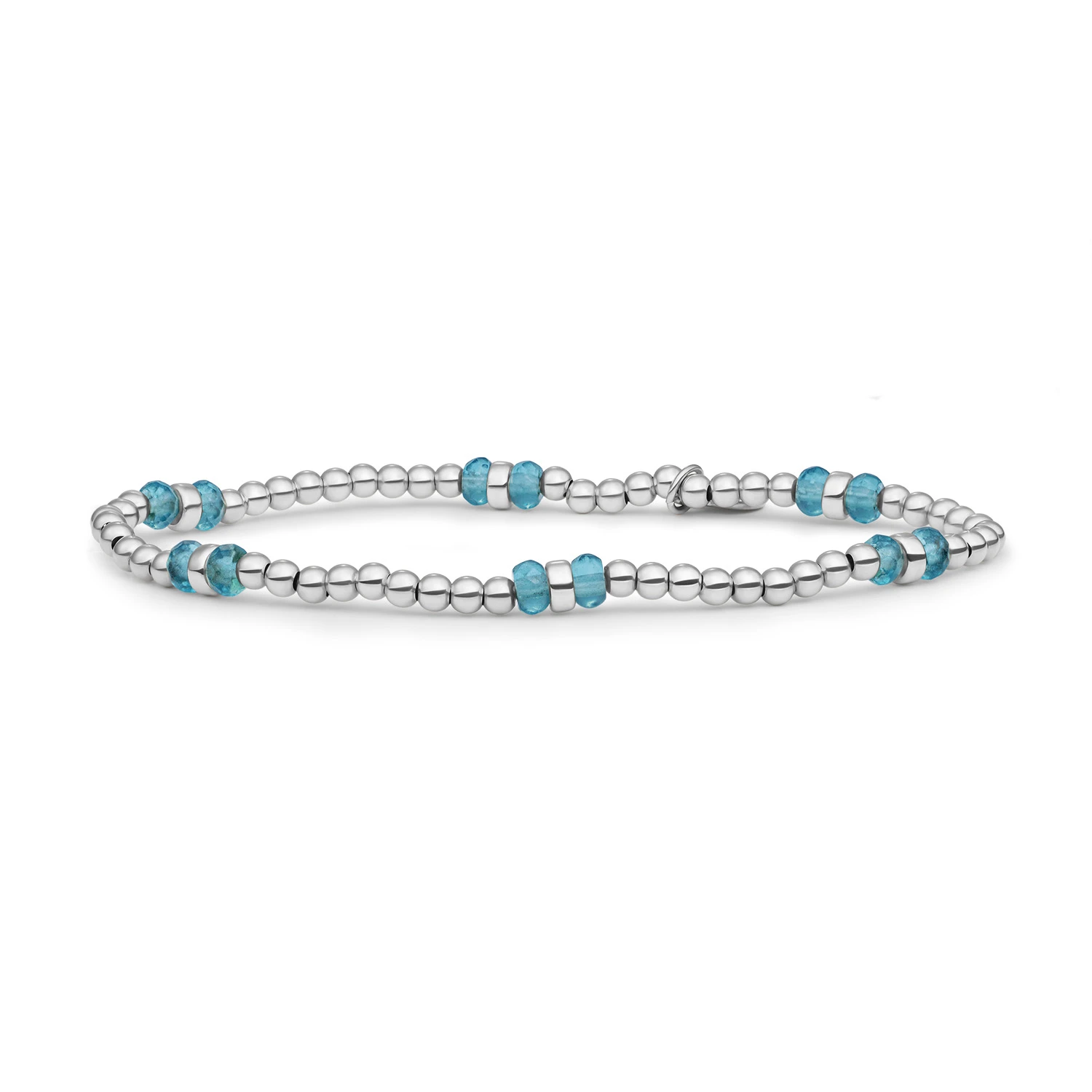 Bracelet | Turquoise Quartz Double Reverse Roundel - Silver
