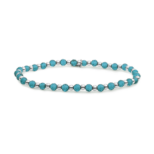 Bracelet | Turquoise Quartz Interstellar - Silver - 3mm