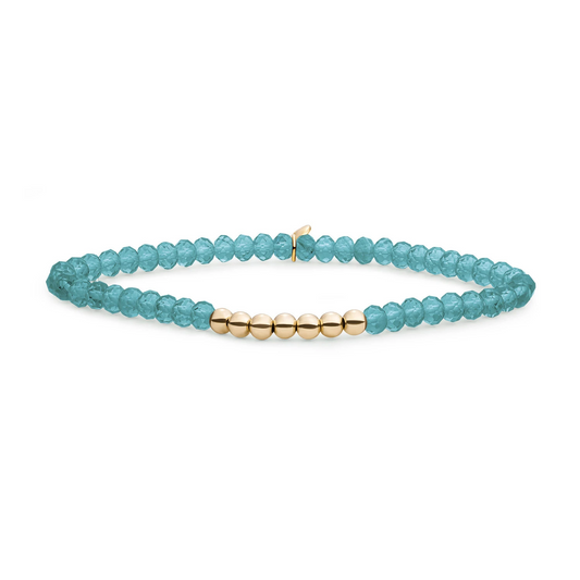 Bracelet | Turquoise Quartz Reverse Universe - Gold - 4mm