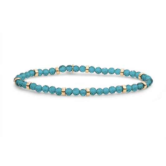 Bracelet | Turquoise Quartz Roundel Interstellar - Gold