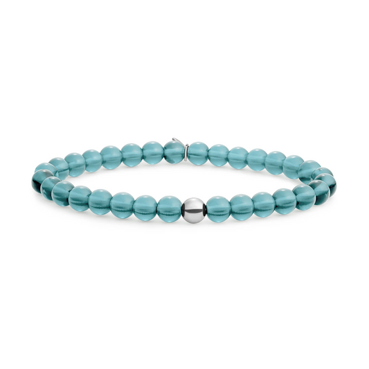 Bracelet | Turquoise Quartz Saturn large - Silver - 6mm