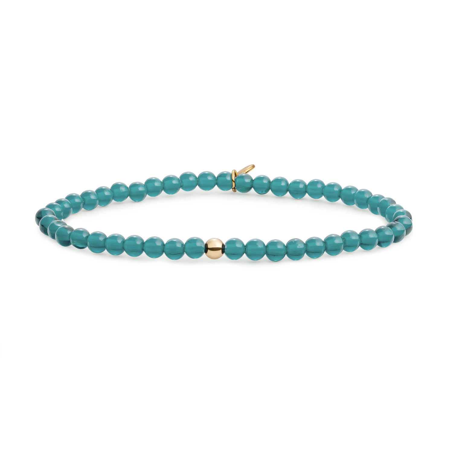 Bracelet | Turquoise Quartz Saturn small - Gold - 4mm