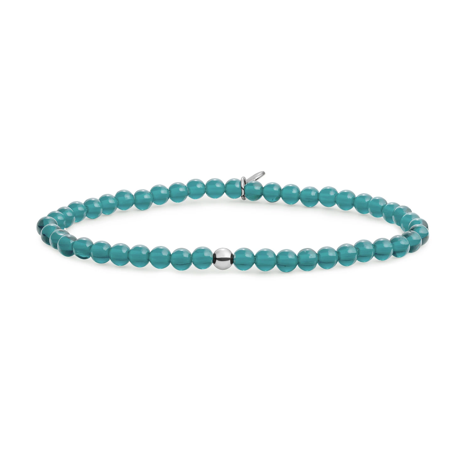 Bracelet | Turquoise Quartz Saturn small - Silver - 4mm