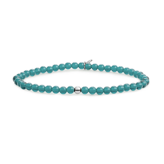 Bracelet | Turquoise Quartz Saturn small - Silver - 4mm