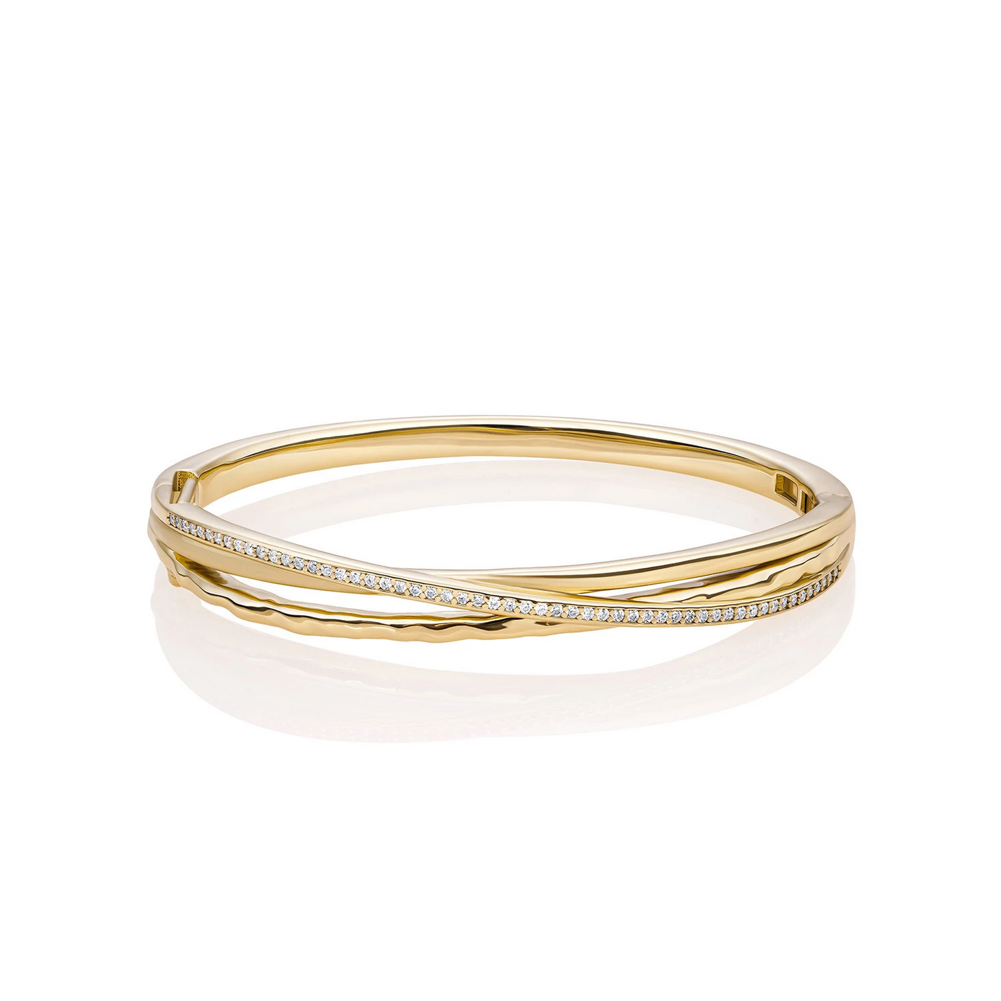 Bracelet | Uneven Bangle gold plated - silver - Small