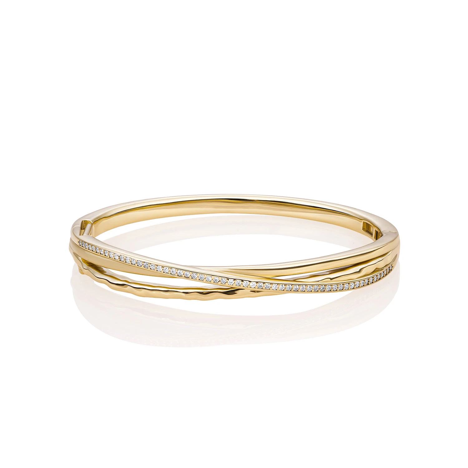 Bracelet | Uneven Bangle gold plated - silver - Small