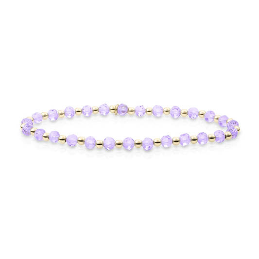 Bracelet | Violet Quartz Interstellar - Gold 3mm
