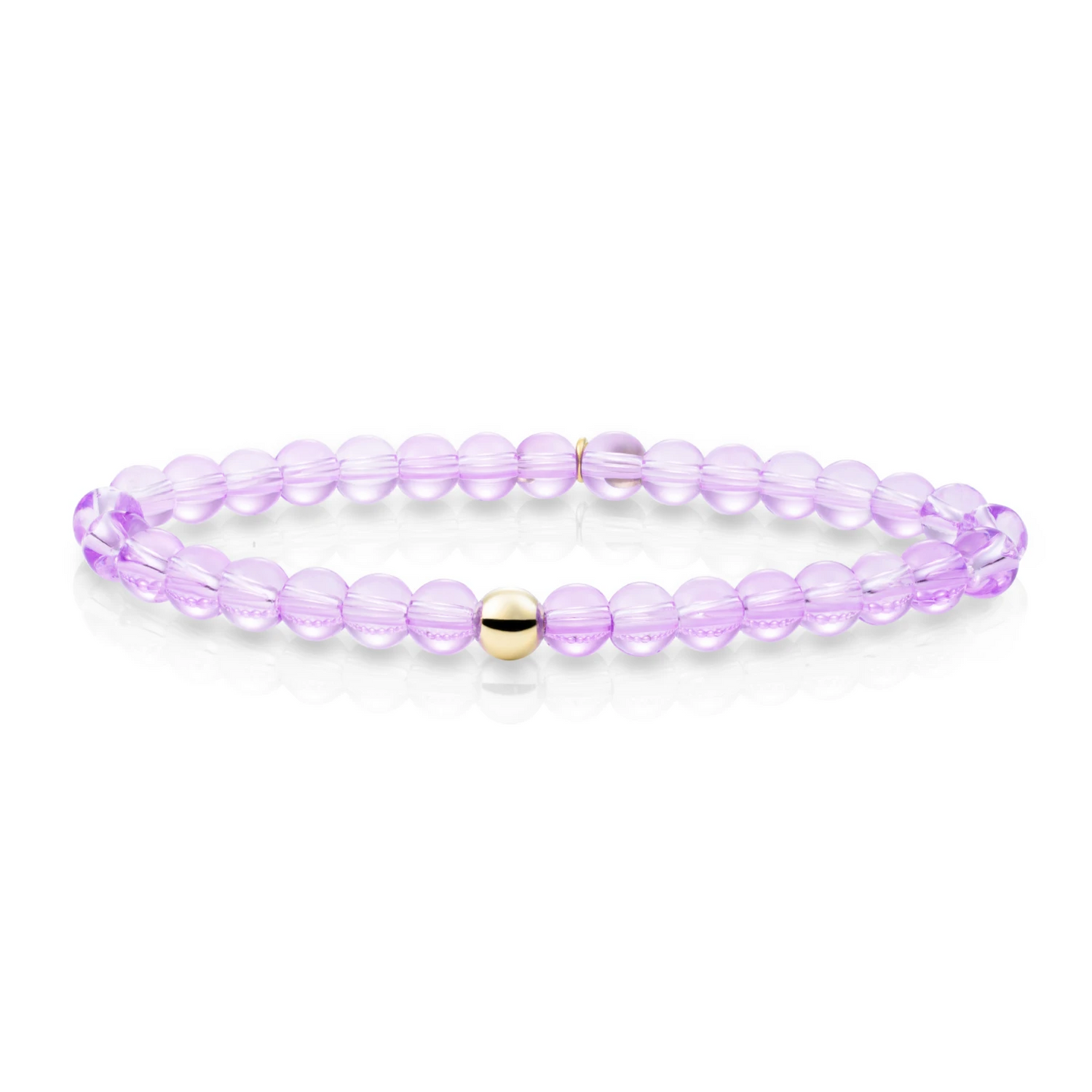Bracelet | Violet Quartz Saturn large - Gold 6mm