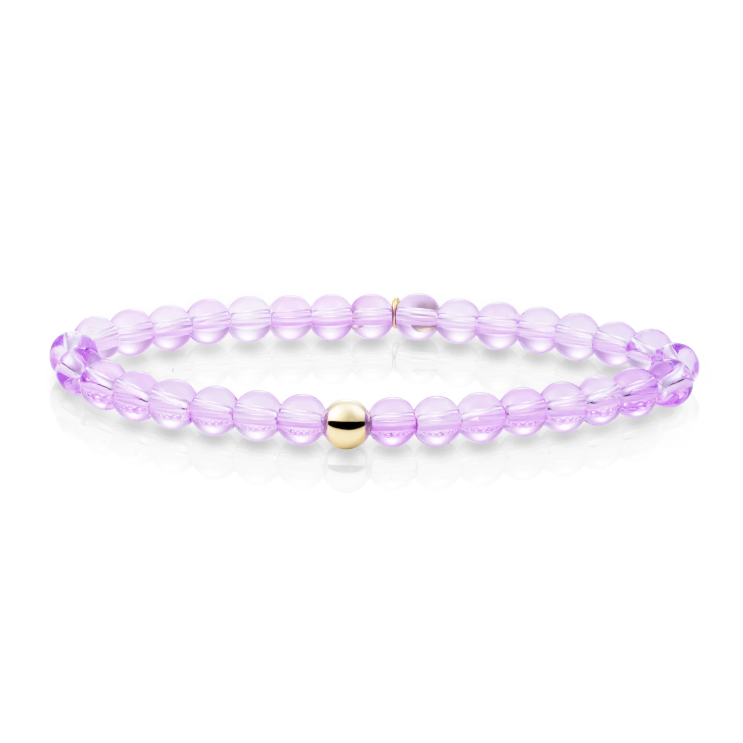 Bracelet | Violet Quartz Saturn large - Gold 6mm