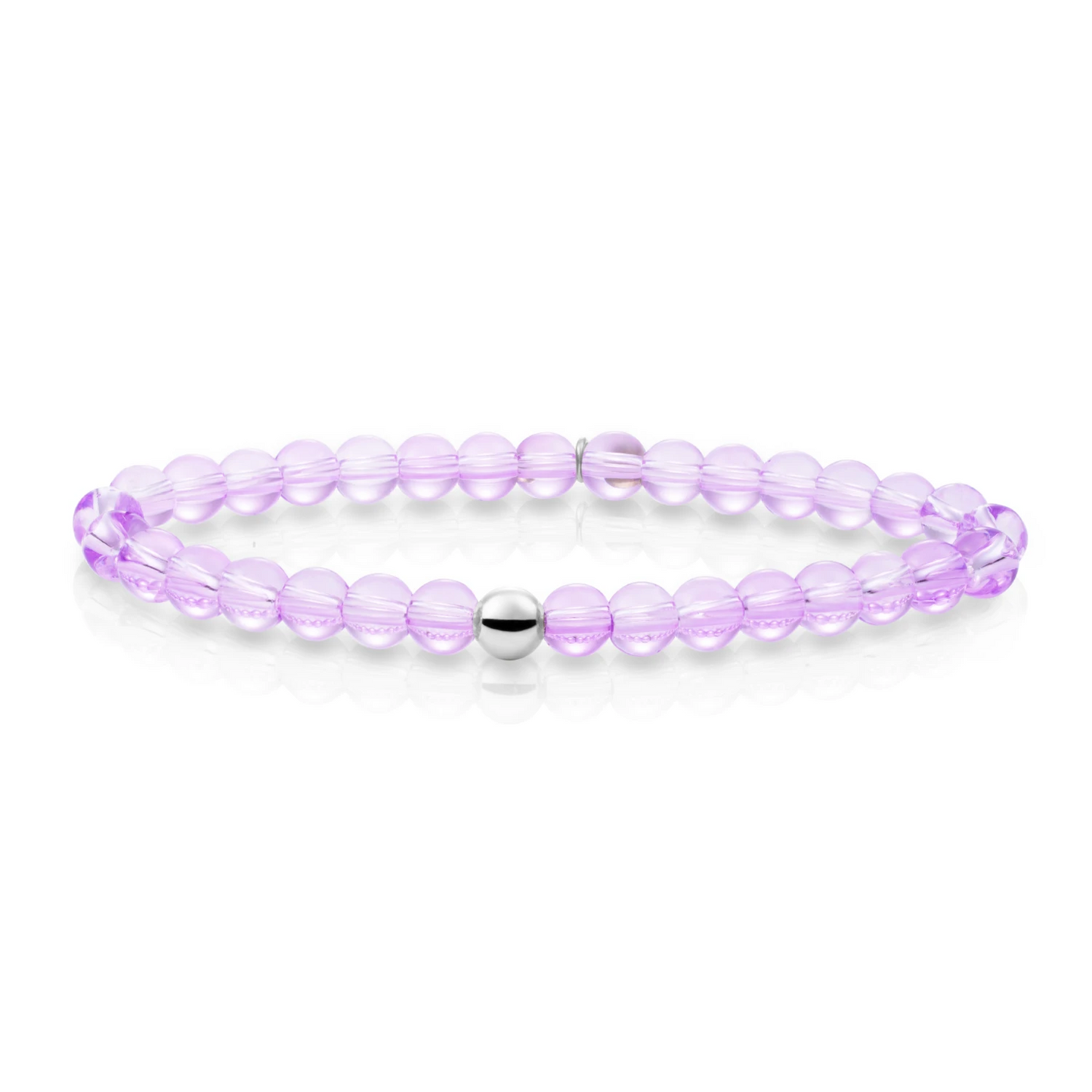 Bracelet | Violet Quartz Saturn large - Silver 6mm