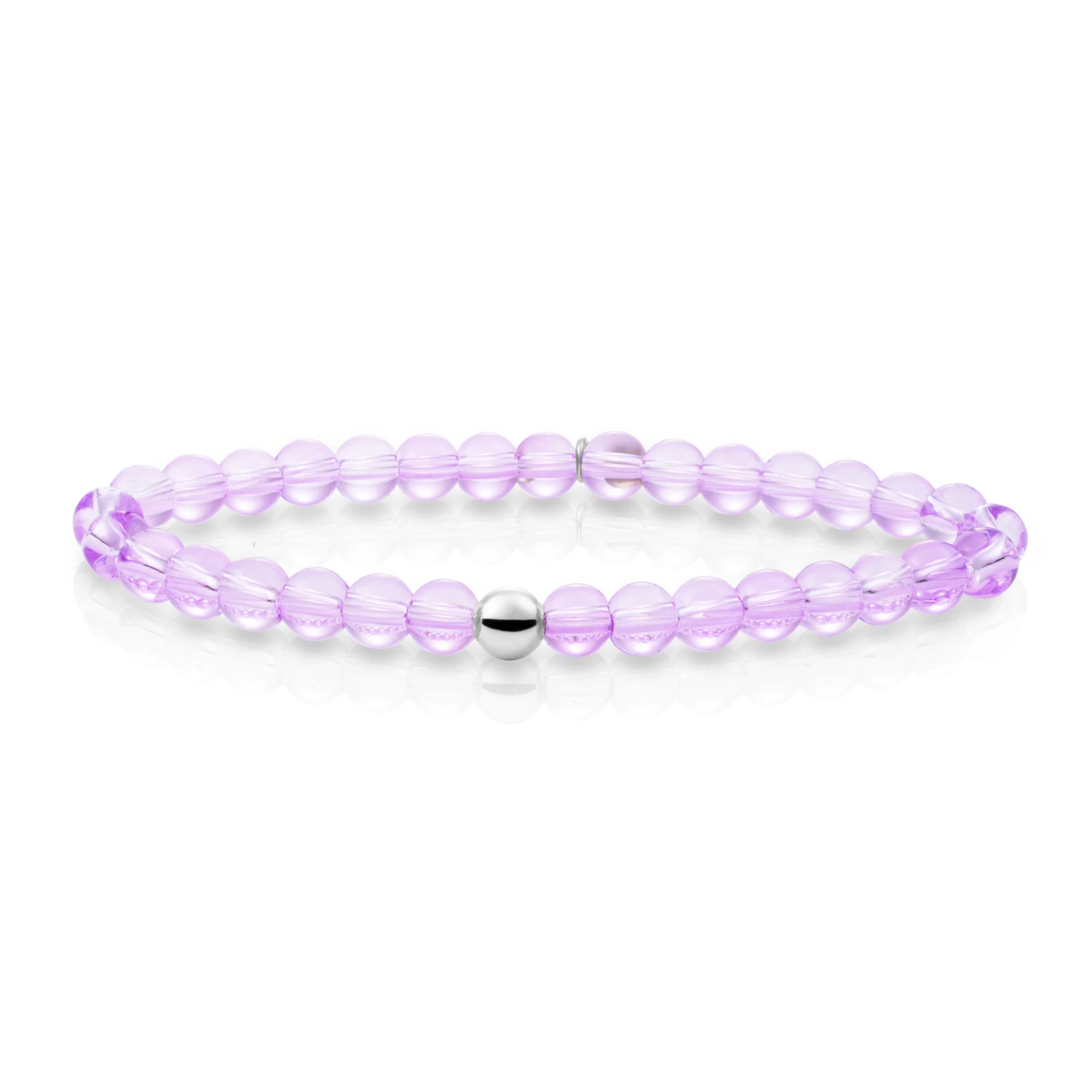 Bracelet | Violet Quartz Saturn large - Silver 6mm