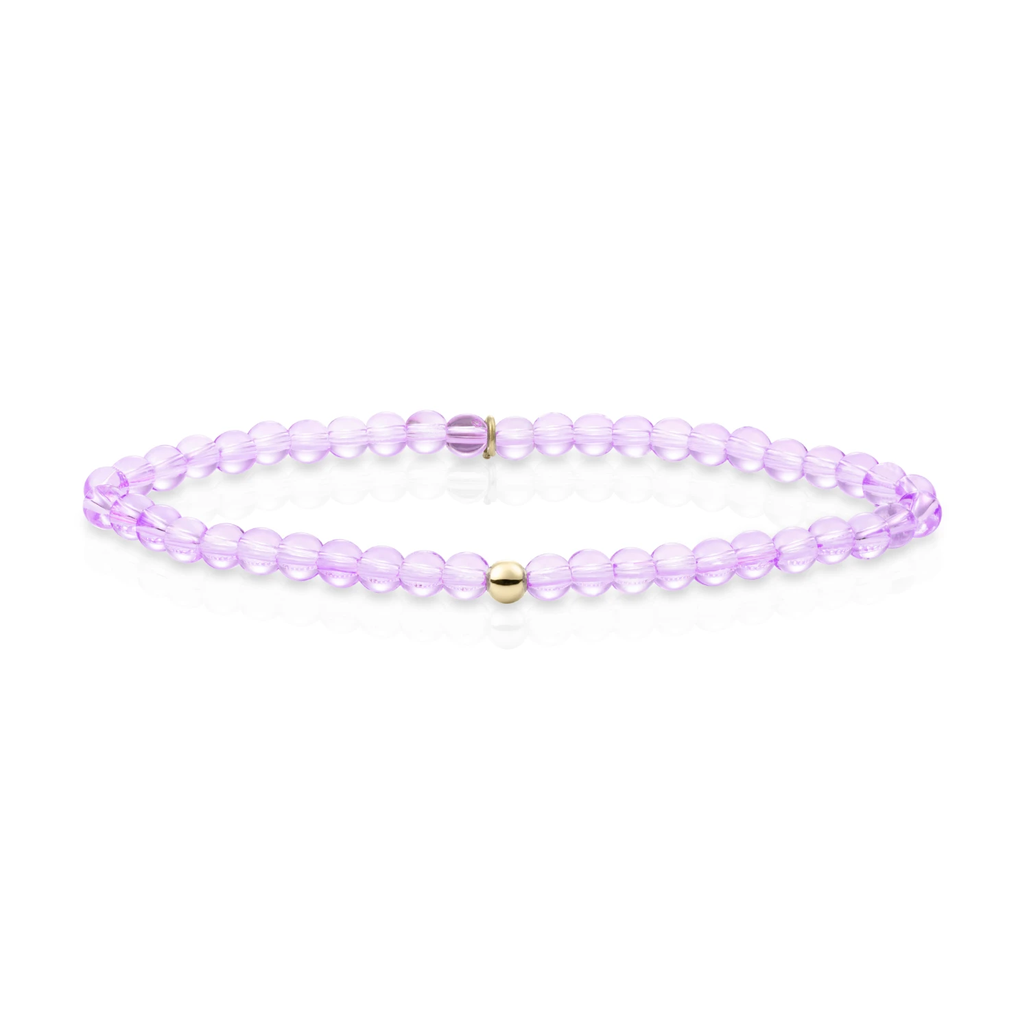 Bracelet | Violet Quartz Saturn small - Gold 4mm
