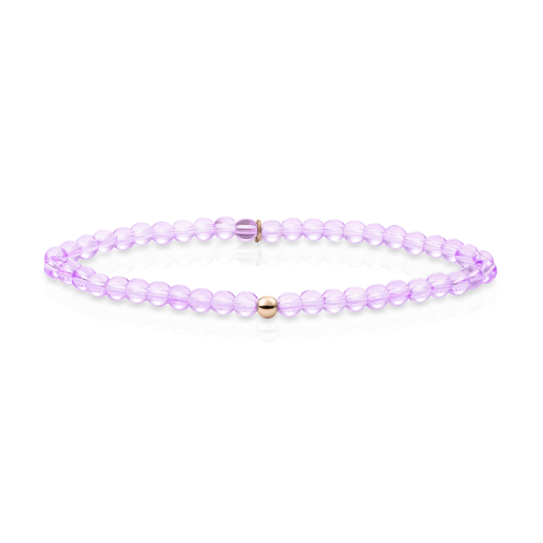 Bracelet | Violet Quartz Saturn small - Rose gold 4mm