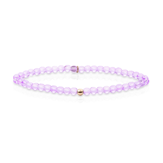 Bracelet | Violet Quartz Saturn small - Rose gold 4mm