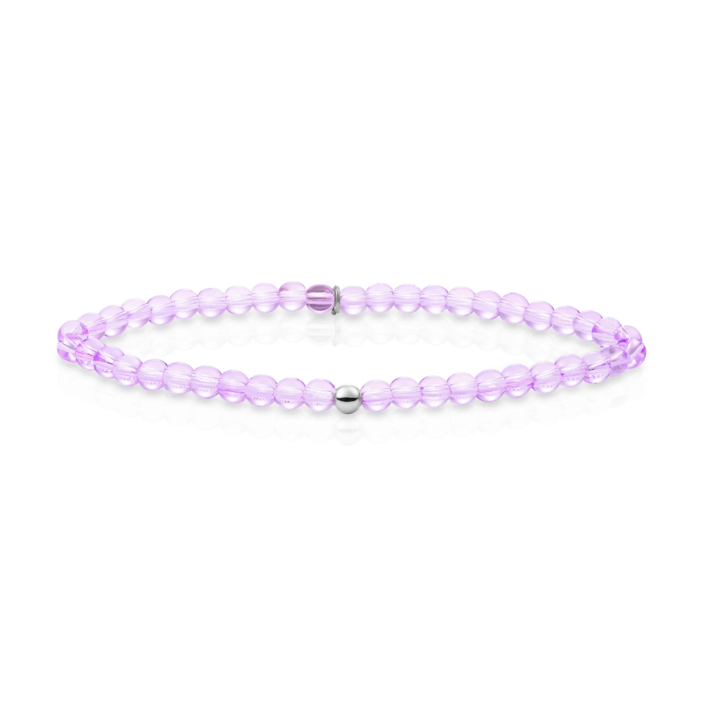 Bracelet | Violet Quartz Saturn small - Silver 4mm