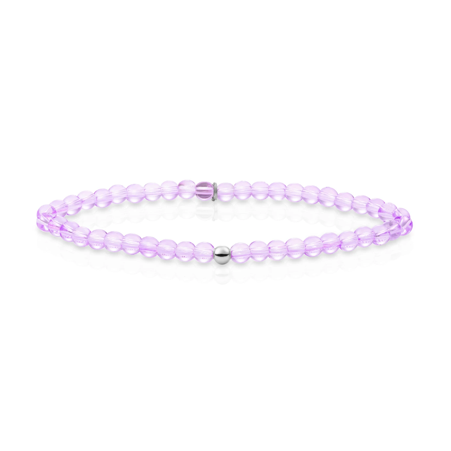 Bracelet | Violet Quartz Saturn small - Silver 4mm