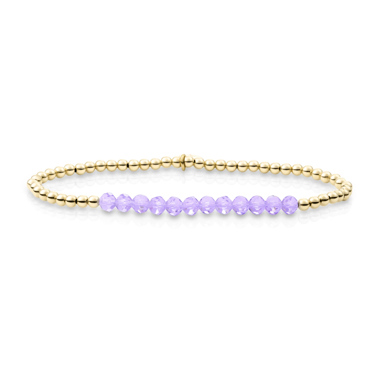 Bracelet - Violet Quartz Universe - Gold 3mm