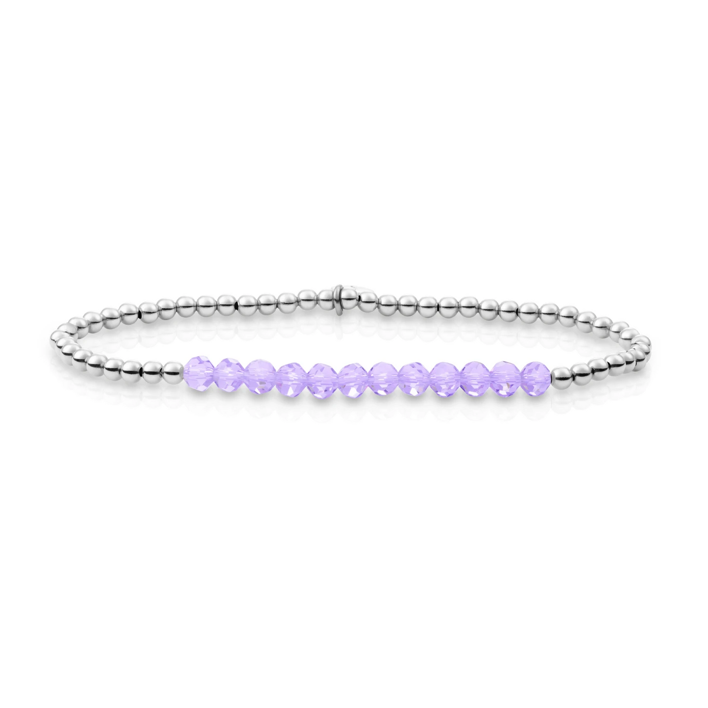 Bracelet - Violet Quartz Universe - Silver 3mm