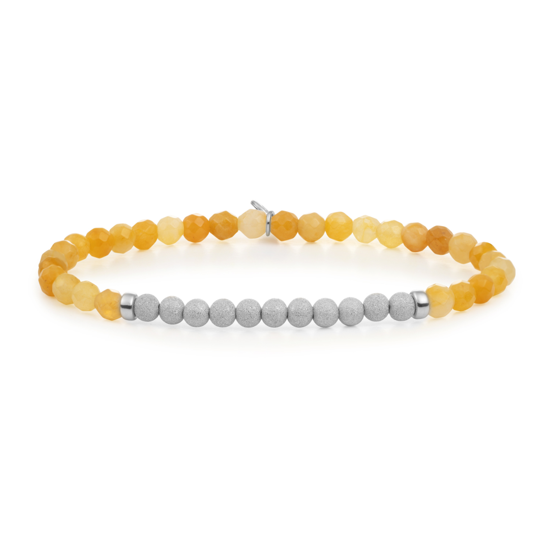 Bracelet - Yellow Jade Lightyear - Silver Champagne