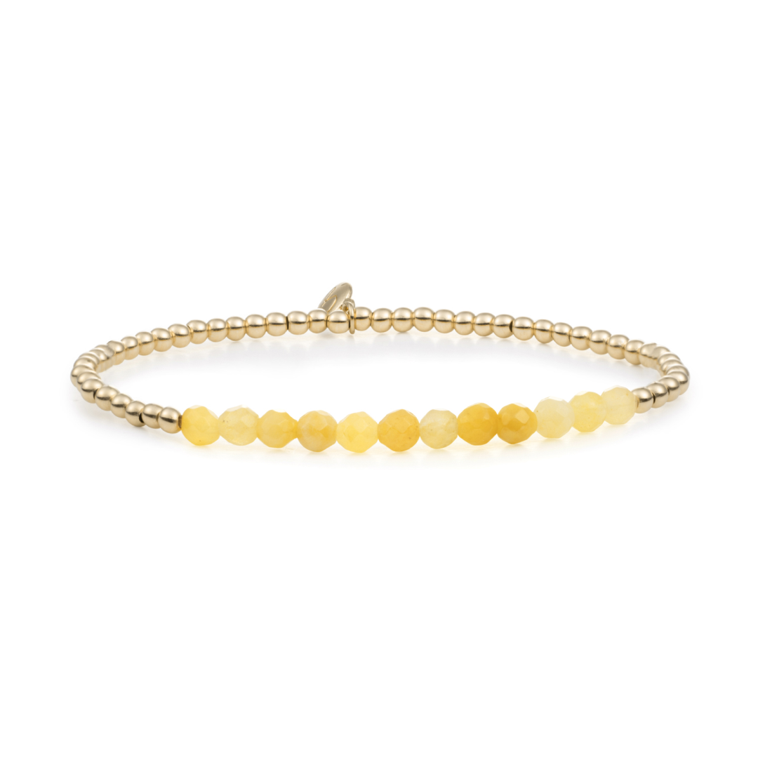 Bracelet | Yellow Jade Universe - Gold 3mm