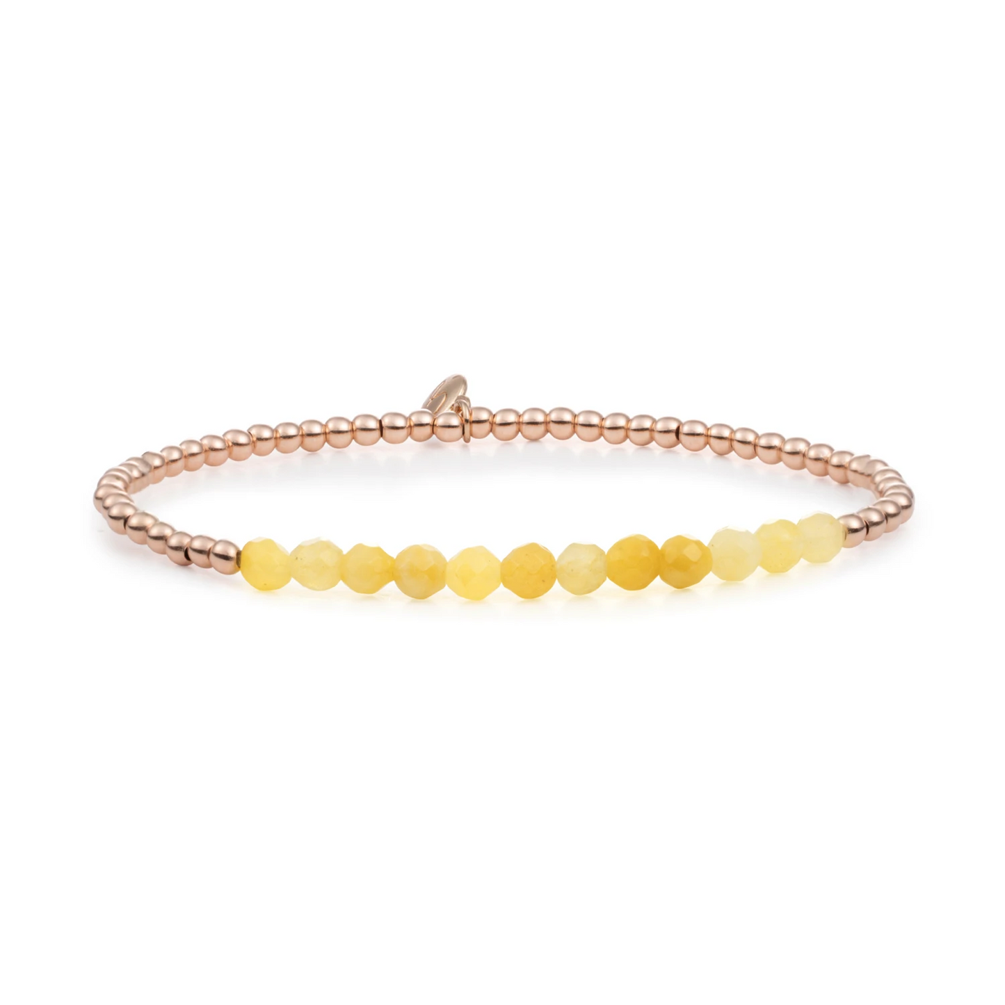 Bracelet - Yellow Jade Universe - Rose Gold 3mm