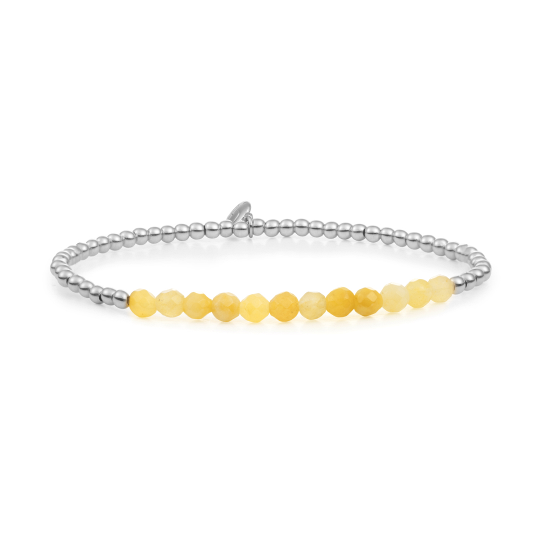Bracelet - Yellow Jade Universe - Silver 3mm