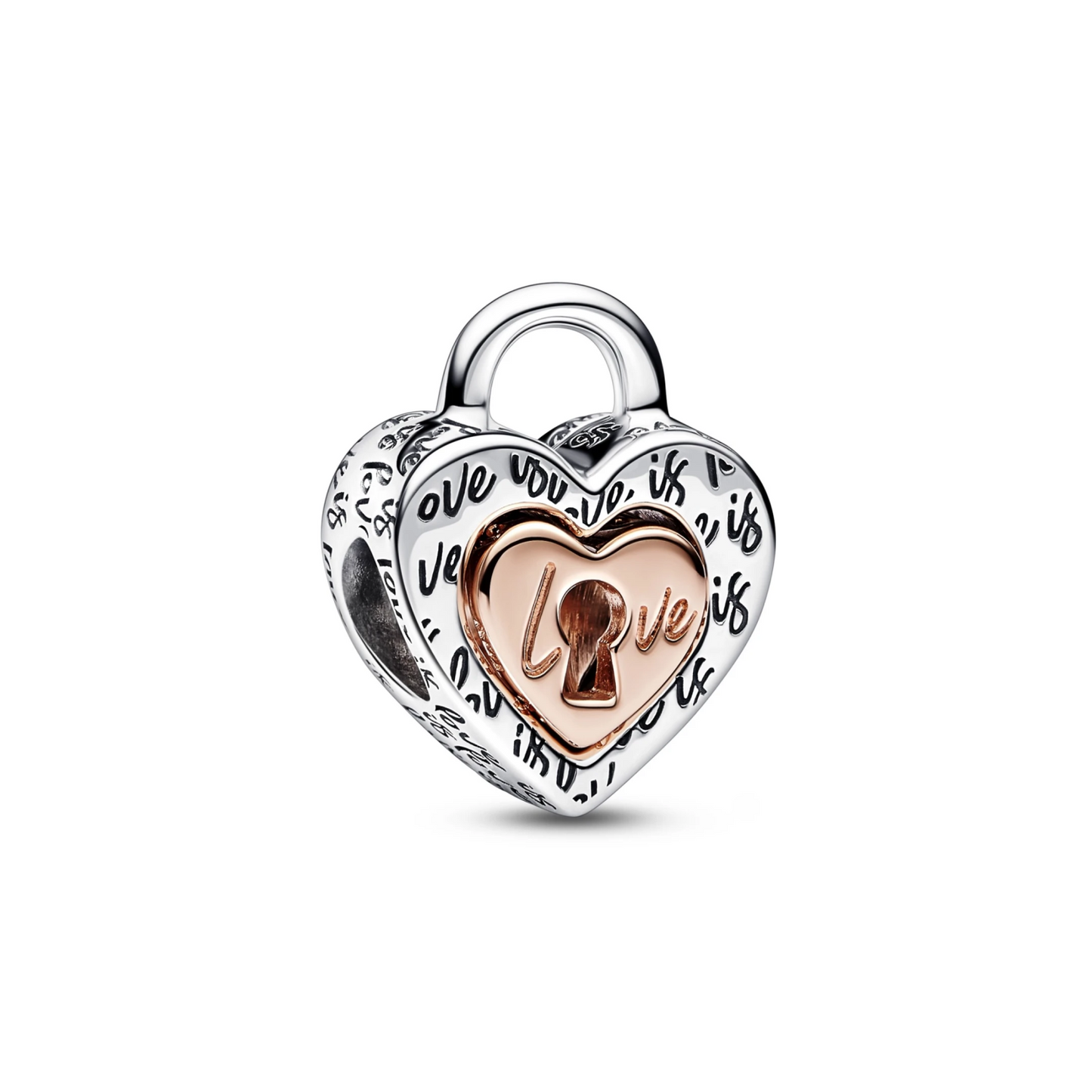 Charm Cœur Séparable Cadenas Bicolore