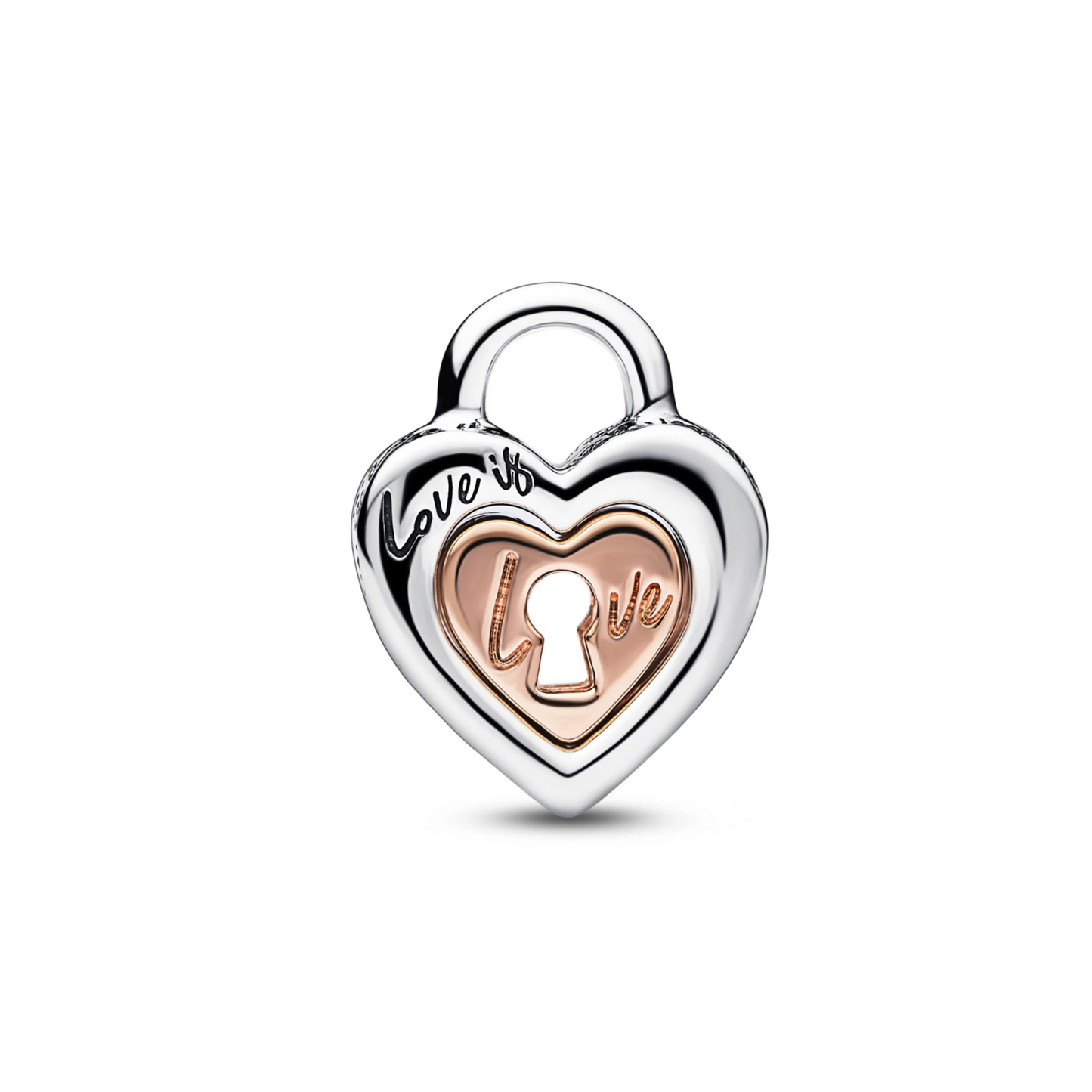 Charm Cœur Séparable Cadenas Bicolore