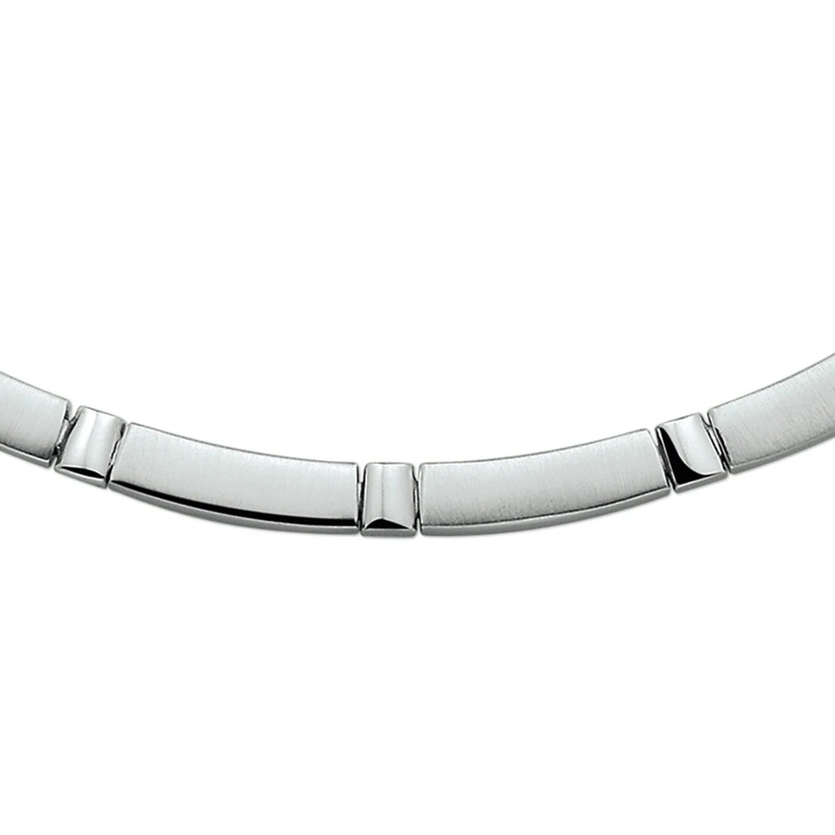 choker poli/mat 5,3 mm zilver gerhodineerd