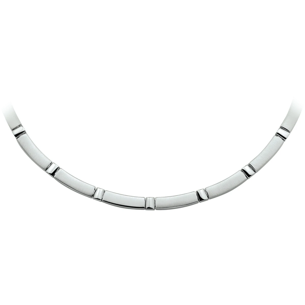 choker poli/mat 5,3 mm zilver gerhodineerd