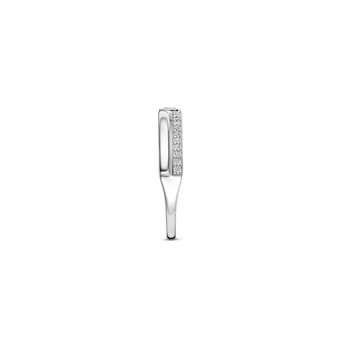 Classic Contrast Zirkonia Ring Zilver