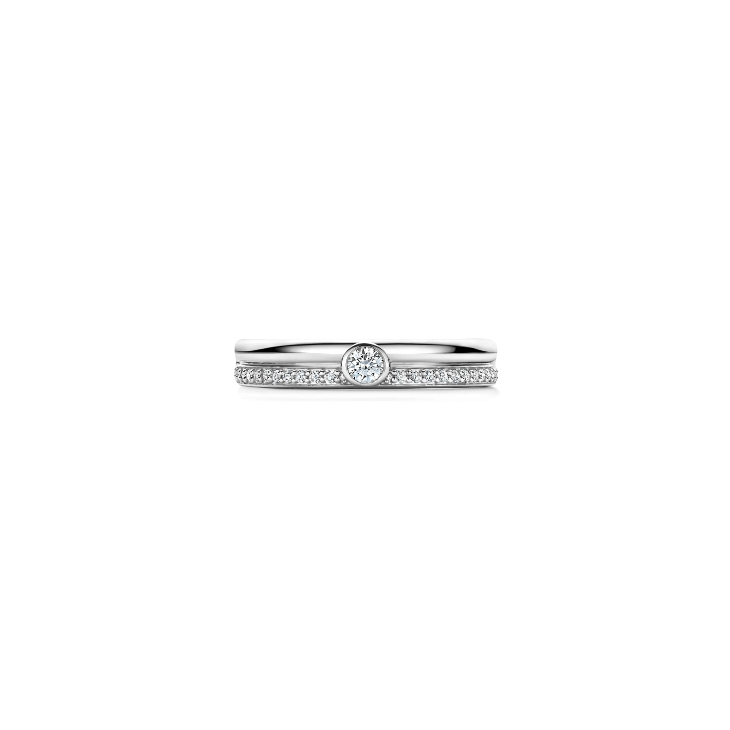 Classic Contrast Zirkonia Ring Zilver