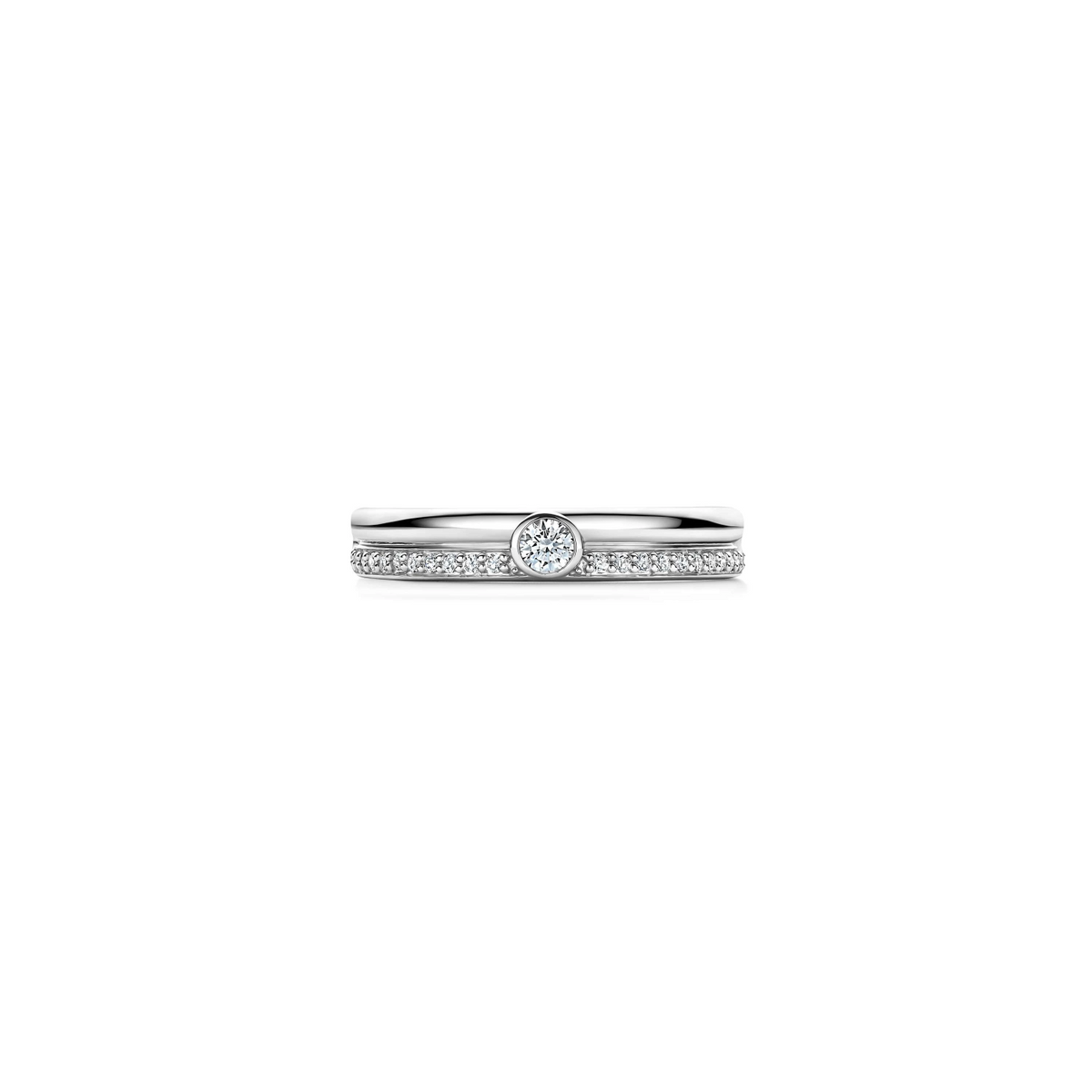 Classic Contrast Zirkonia Ring Zilver