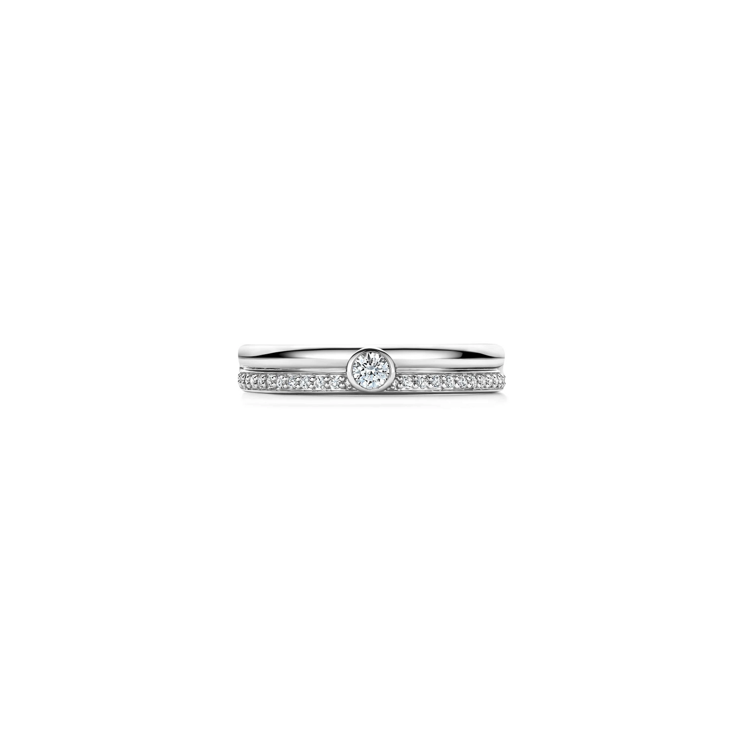 Classic Contrast Zirkonia Ring Zilver