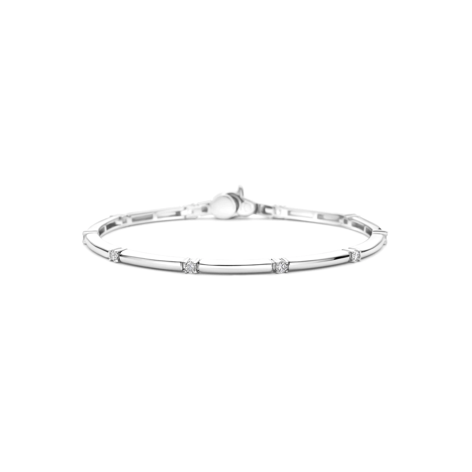 Classic Rechthoekige Zirkonia Bangle Zilver