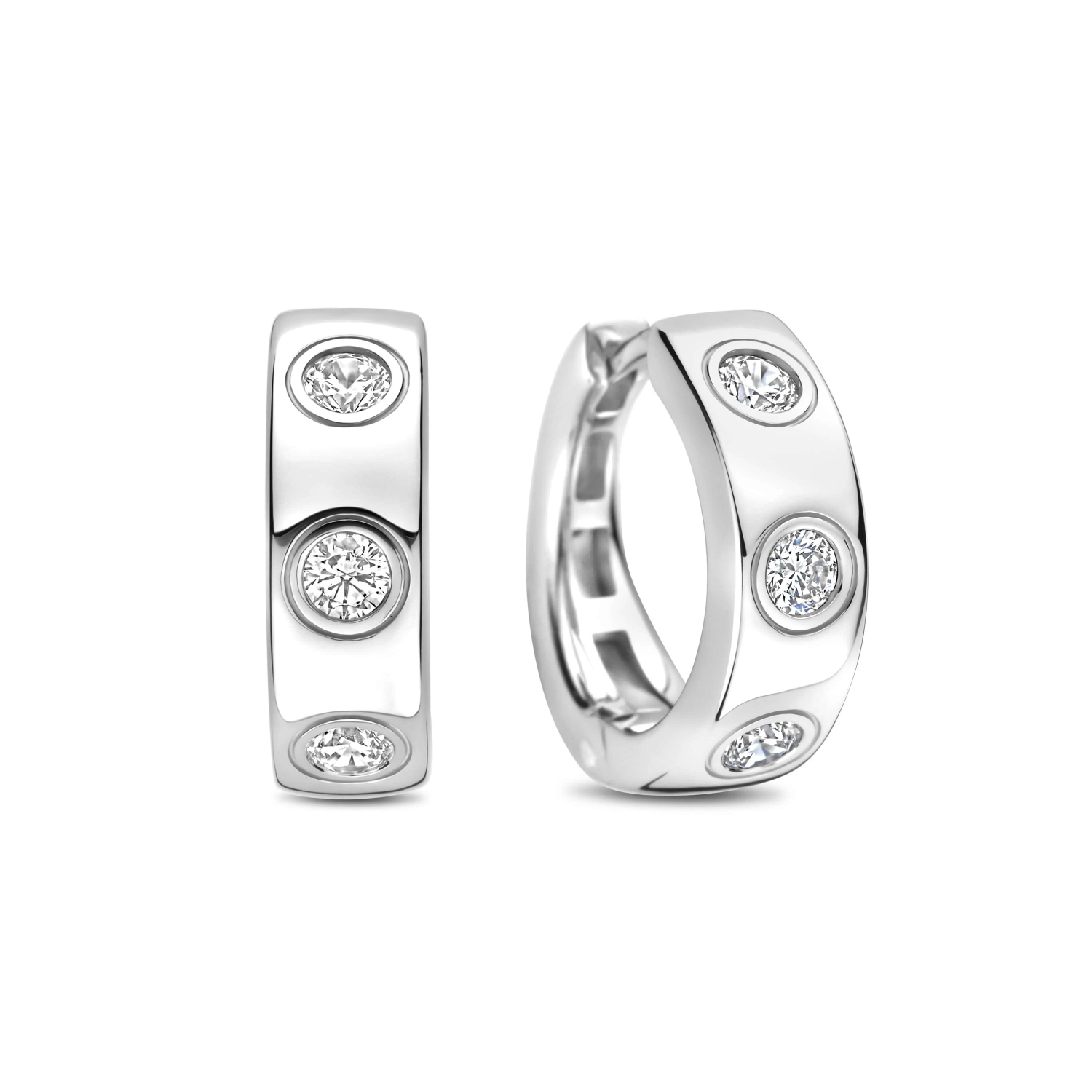 Classic Zirkonia Hoops Zilver