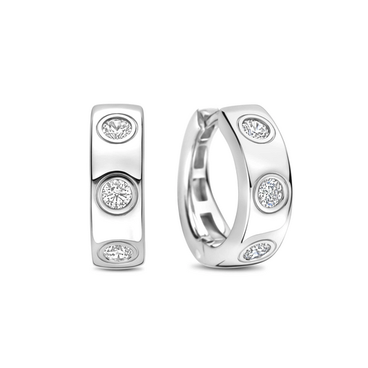 Classic Zirkonia Hoops Zilver