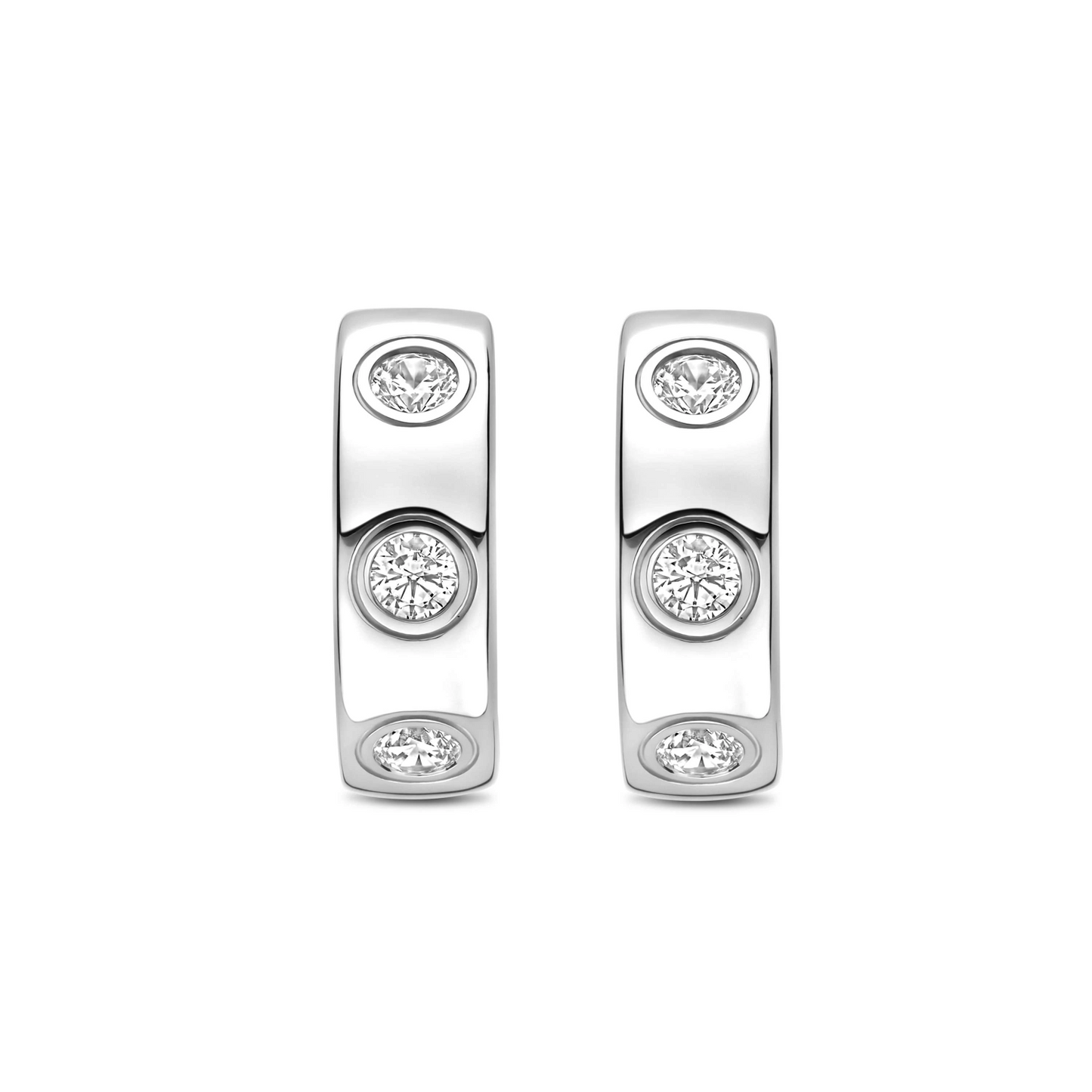 Classic Zirkonia Hoops Zilver